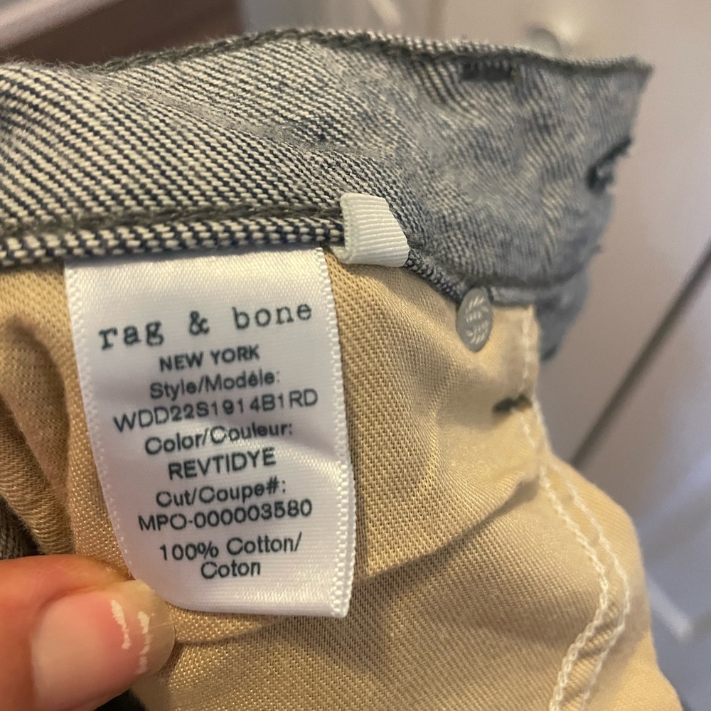 New Rag & Bone Maya High Waist Tie Dye Shorts Light Grey & white Size 28 - Picture 7 of 10